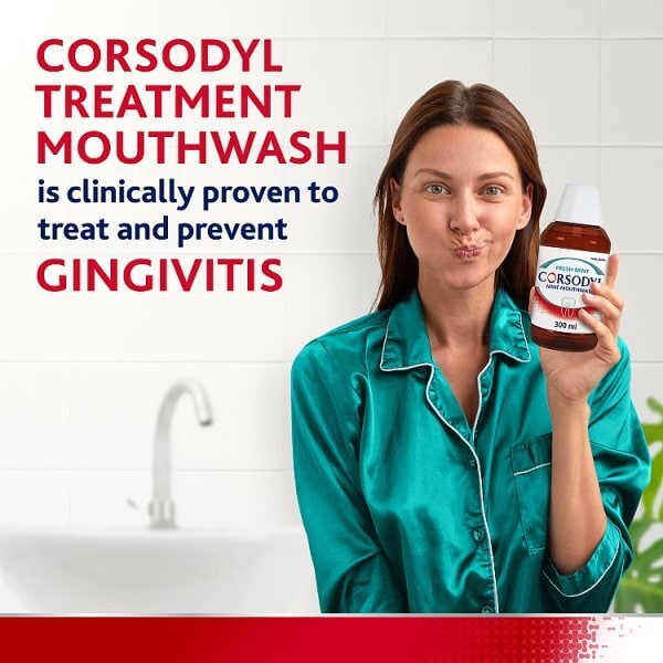 Corsodyl Antibacterial Mouthwash Alcohol Free 300Ml