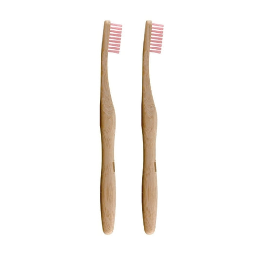 Dr.Botanicals Bamboo Toothbrush Pink Twin Value Savings Pack