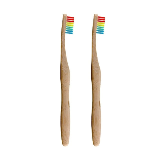 Dr.Botanicals Bamboo Toothbrush Rainbow Twin Pack