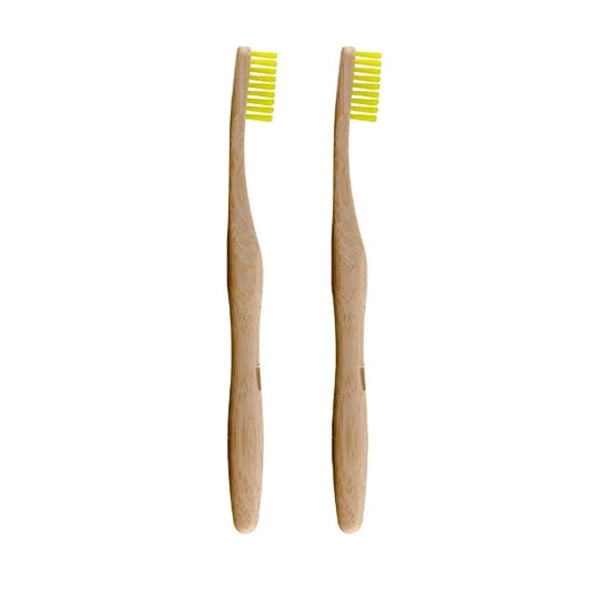 Dr.Botanicals Bamboo Toothbrush Yellow Twin Savings Pack