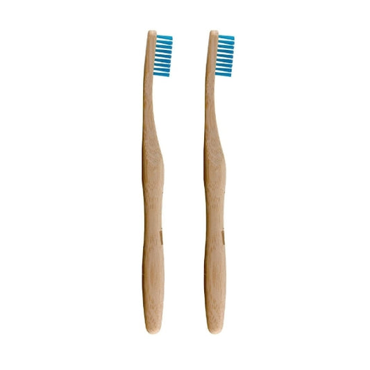 Dr.Botanicals Bamboo Toothbrush Blue Twin Value Savings Pack