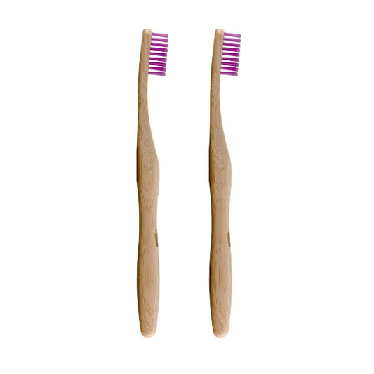 Dr.Botanicals Bamboo Toothbrush Purple Twin Savings Pack