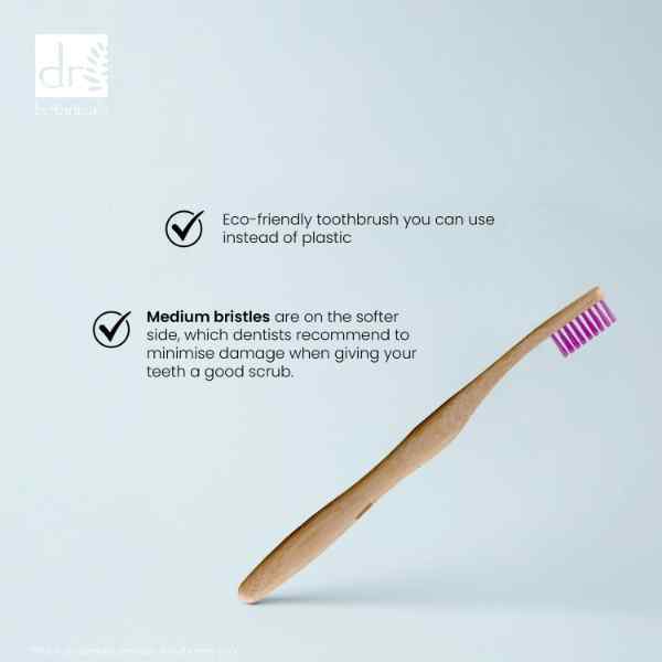 Dr.Botanicals Bamboo Toothbrush Purple Twin Savings Pack