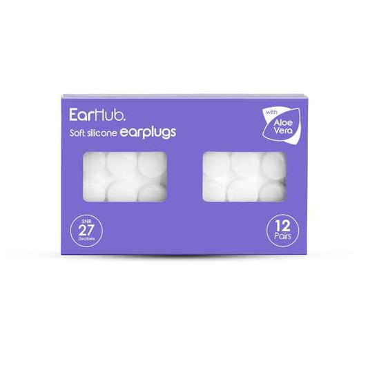 Earhub Soft Silicone Earplugs With Aloe Vera 12 Pair