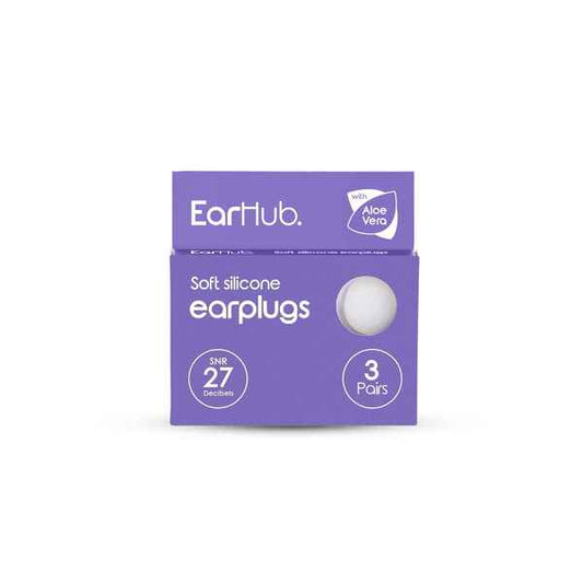 Earhub Soft Silicone Earplugs With Aloe Vera 3 Pair