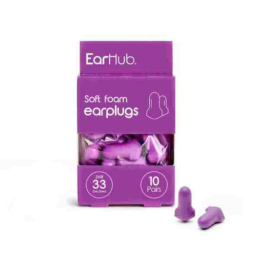 Earhub Premium Purple Soft Foam Earplugs 10 Pair