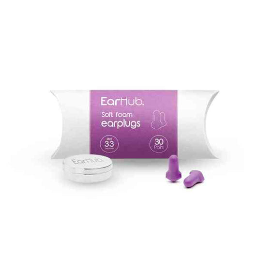 Earhub Premium Purple Soft Foam Earplugs 30 Pair