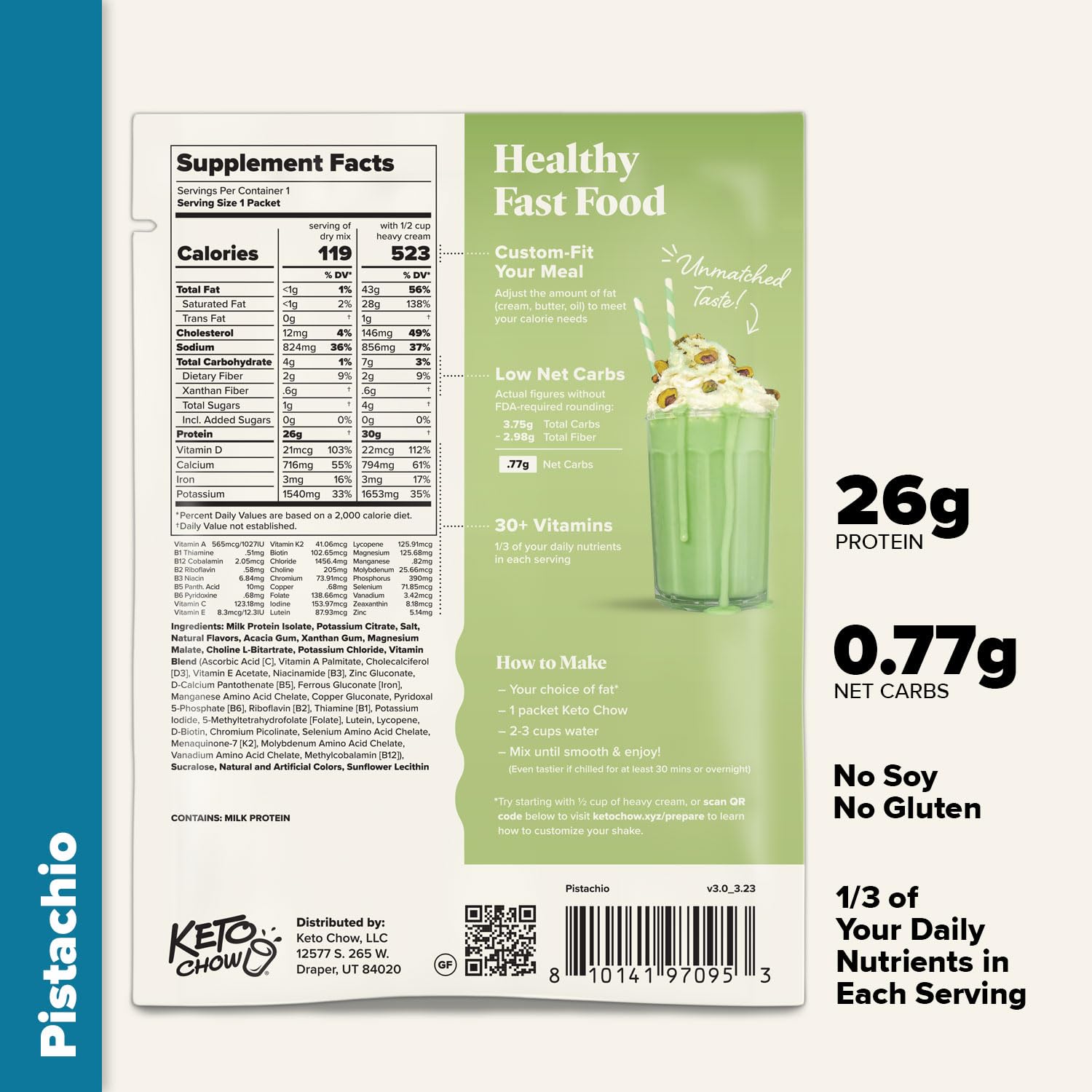 Keto Chow Elite Kit | Keto Meal Replacement Shake Powder | Nutritionally Complete | Low Carb Shakes | Delicious Easy Meal Substitute | Protein Rich Keto Food You Choose The Fat | Single Meal Samples : Grocery & Gourmet Food