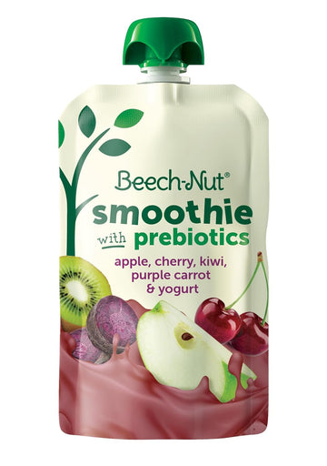 Beech-Nut Toddler Smoothies With Prebiotics, Apple Cherry Kiwi Purple Carrot & Yogurt Baby & Toddler Food Pouches, 3.5 Oz (12 Pack)