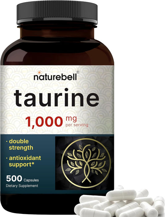 Naturebell Coq10 400Mg With Omega 3 Fatty Acids & Taurine Capsules 1,000Mg Per Serving Bundle Pack | Stable High Absorption Form | Essential Amino Acids Supplement