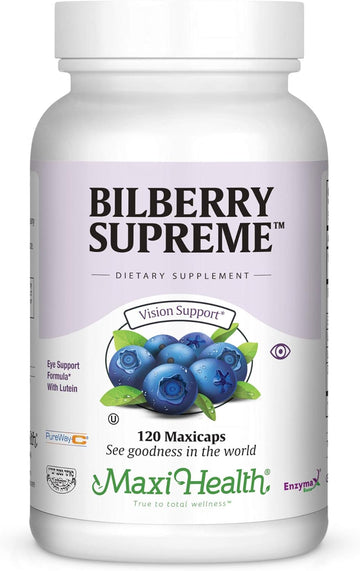 Maxi Health Bilberry Supreme With Eyebright And Lutein Eye Support Formula, 120 Count