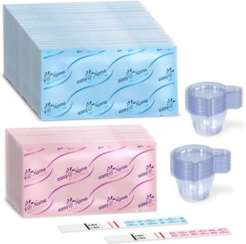 Easy@Home 100 Ovulation Test And 20 Pregnancy Test Strips, Fsa Eligible Ovulation Test Kit Powered By Premom Ovulation Predictor Free Ios&Android App,100Lh + 20Hcg + 120 Urine Cups-Package May Vary