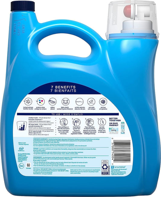 Downy Cool Cotton Liquid Fabric Conditioner (Fabric Softener), 164 Fl Oz, 190 Loads