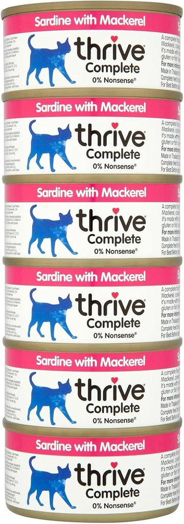 Thrive Cat Food Complete Chicken And Turkey, Pack Of 6 & Cat Food Complete Tuna With Salmon, Pack Of 6, 75 G (Pack Of 6)