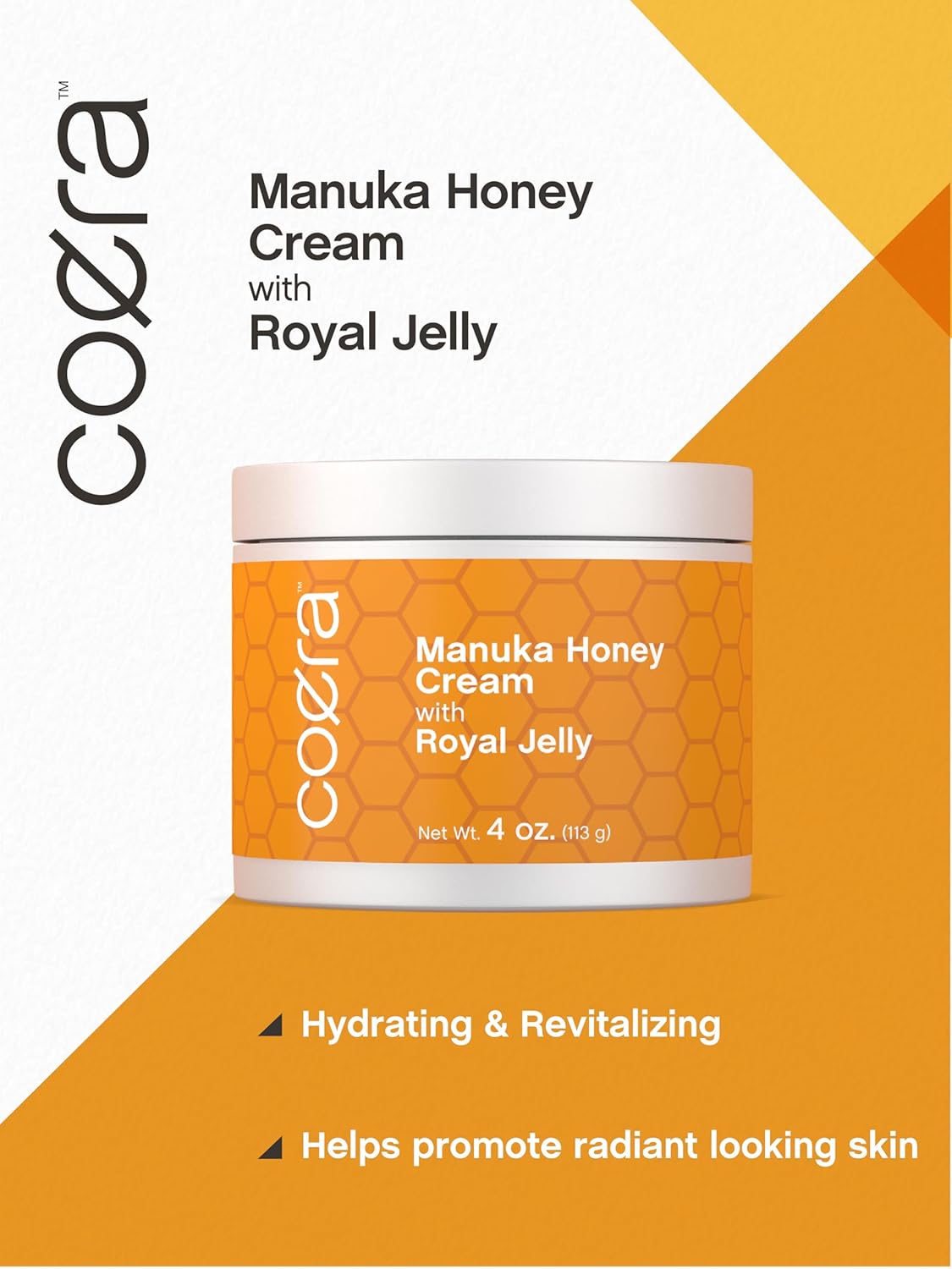 Coera Manuka Honey Cream | with Royal Jelly | 4oz | Hydrating Moisturizer for Face & Skin | Free of Parabens, SLS, & Fragrances | Packaging May Vary : Beauty & Personal Care