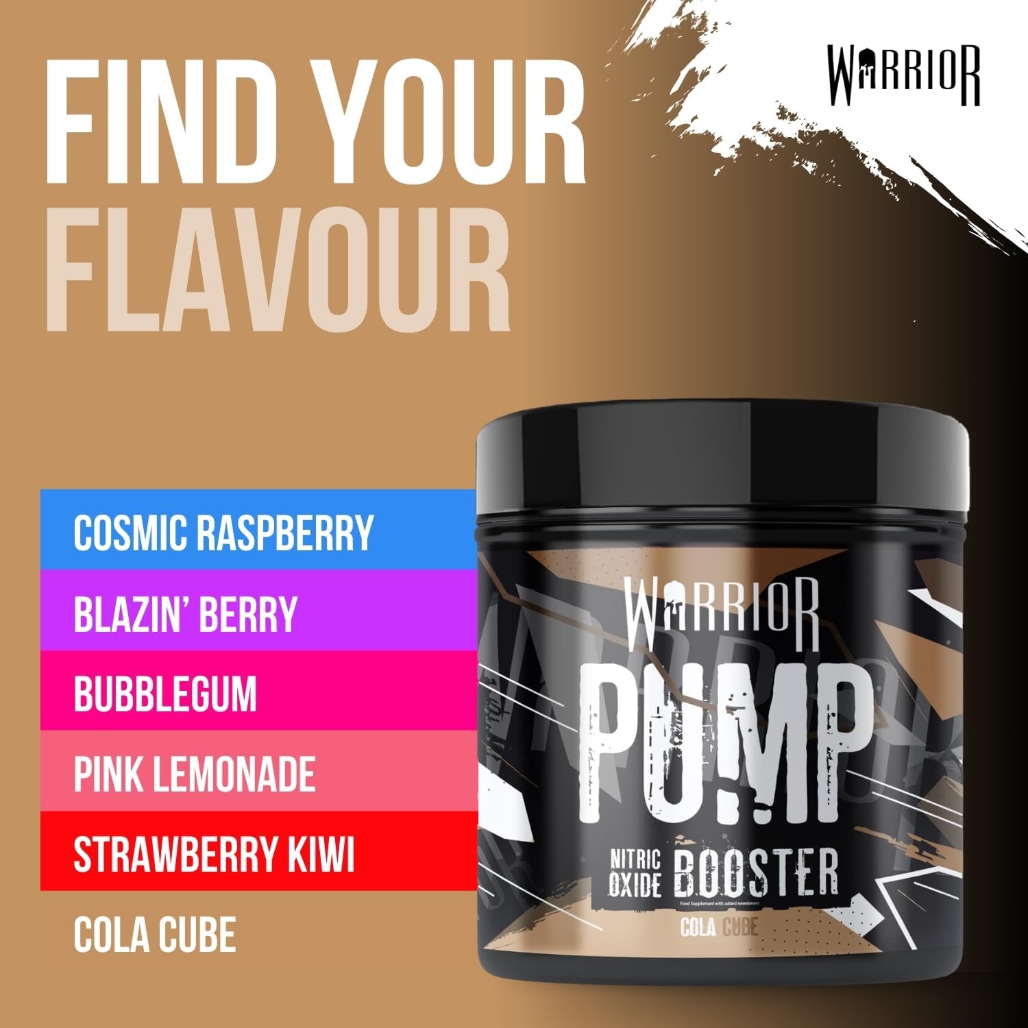Warrior Pump Non Stim Pre-Workout Powder 225g – Nitric Oxide Supplement – Contains Citrulline Malate, Cyclic Dextrin for Energy, Focus, and Performance – 30 Servings (Cola Cube) : Amazon.co.uk: Health & Personal Care