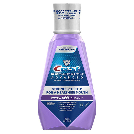 Crest Pro-Health Advanced Mouthwash With Extra Deep Clean, Clean Mint 16.90 Oz (Pack Of 2)