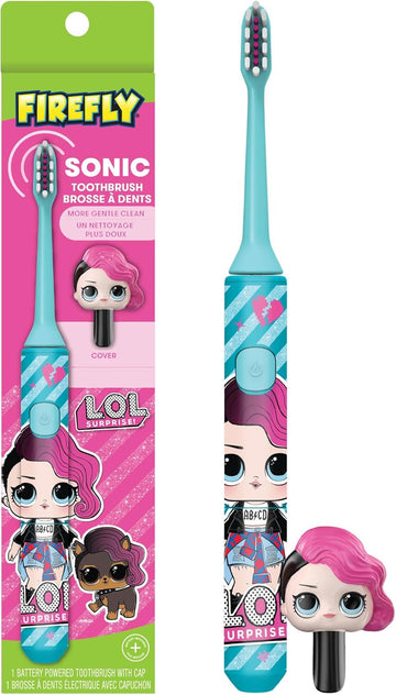 Firefly L.O.L. Surprise! Sonic Toothbrush With 3D Toothbrush Cover, Soft, Ages 3+