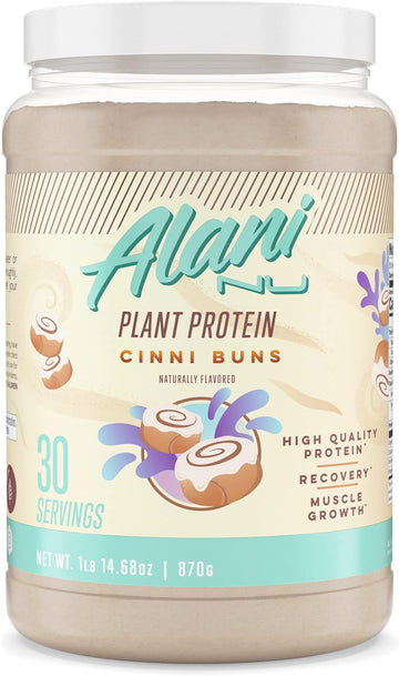 Alani Nu Plant-Based Protein Powder Cinnibuns | 18G Vegan Protein | Meal Replacement Powder | No Sugar Added | Low Fat, Low Carb, Dairy Free, Pea Protein Isolate Blend | 30 Servings