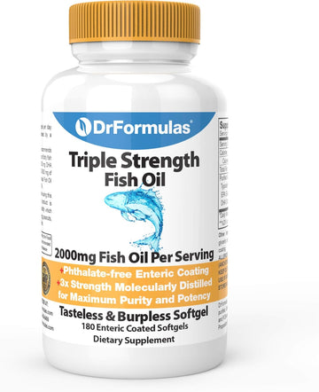Drformulas 2000Mg Triple Strength Omega 3 Fish Oil With Epa And Dha, 180 Burpless Softgels