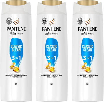 3 X 360Ml Pantene 3 In 1 Shampoo+Conditioner+Treatment Classic Clean For Normal & Mixed Hair