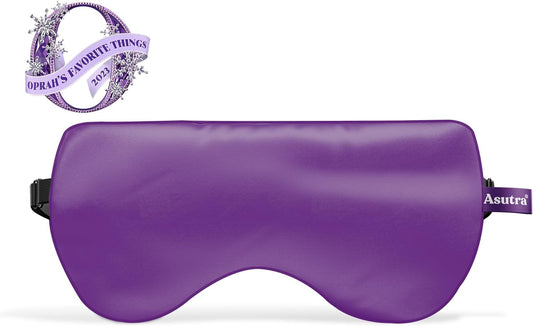 Asutra Ultimate Relaxation Gift Bundle - Purple Silk Eye Mask Filled With Lavender And Flax Seeds - Dead Sea Bath Salts With All Natural & Organic Cedarwood, Chamomile, Lavender, & Marjoram Oils