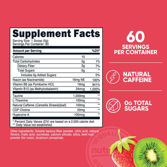 Nutricost Energy Complex (Strawberry Kiwi) (60 Servings) - Clean Energy Powder, 300G Dietary Supplement