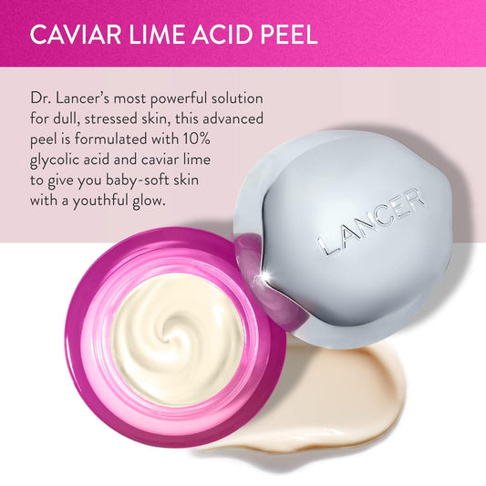 Lancer Skincare Caviar Lime Acid Peel On The Go, Retinol Facial Chemical Peel With Brightening Glycolic Acid, Travel Size, 0.5 Fluid Ounces