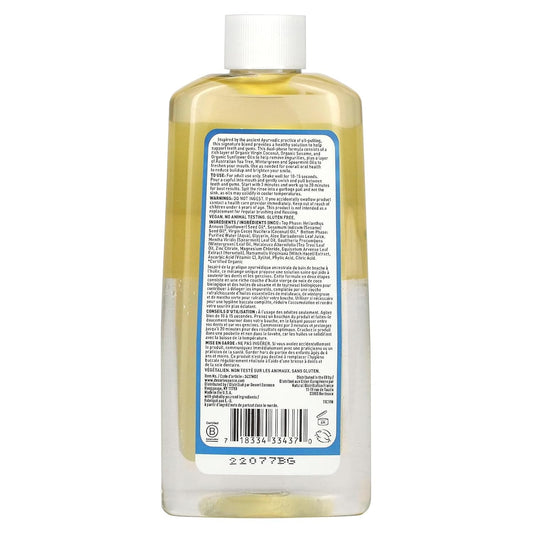 Desert Essence Coconut Oil Dual Phase Pulling Rinse, Mint, 8 Fl Oz - Alcohol Free, Sugar Free, Gluten Free, Vegan, Non-Gmo - Organic Virgin Coconut Oil, Sesame Oil, Sunflower Oil & Tea Tree Oil : Health & Household