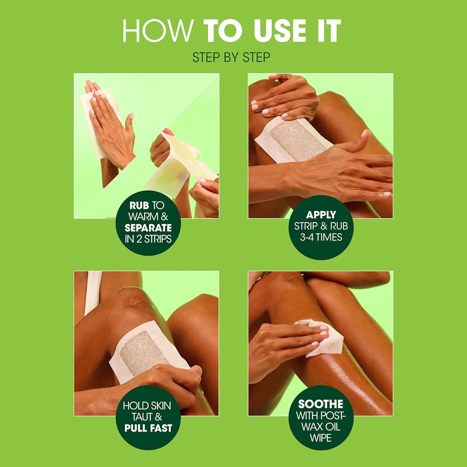 Nad'S Body Wax Strips Hair Removal For Women All Skin Types, 20 Waxing Strips + 4 Calming Oil Wipes : Alum Shaving Blocks : Beauty & Personal Care