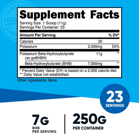 Nutricost Potassium Bhb Salts, Exogenous Ketone Supplement, 6.4G Beta-