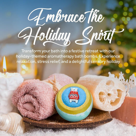 Pursonic Bath Bombs Gift Set - 4 Pcs Essential Oils Bath Bombs For Women - Spa Fizzies, Relaxation Christmas Gifts For Women (Berry Bliss, Holiday Cheer, Peppermint, Winter Wonderland)