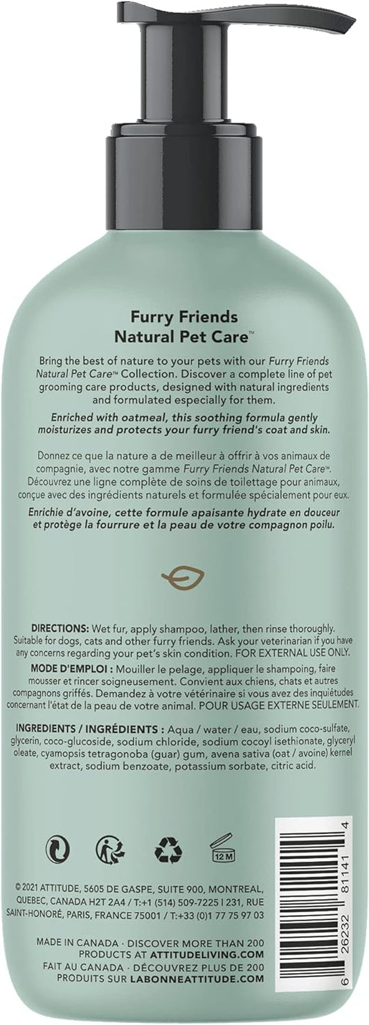 Attitude Shampoo For Cat And Dog, Plant And Mineral-Based Ingredients, Vegan And Cruelty-Free Products For Pet, Soothing, Unscented, 16 Fl Oz