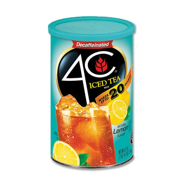 4C Powdered Drink Mix Cannisters, Decaffeinated Iced Tea 3 Pack, 20 Quarts, Family Sized Cannister, Thirst Quenching & Refreshing Flavors