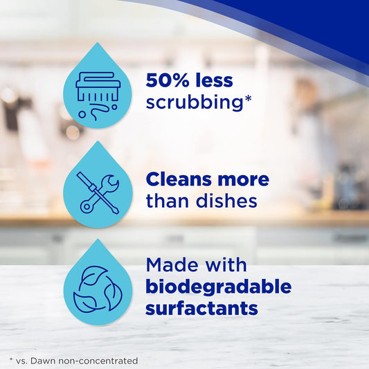 Dawn Dish Soap, Antibacterial Hand Soap, Dishwashing Liquid, Apple Blossom Scent,19.4 Oz, Pack Of 4 + 2 Sponges