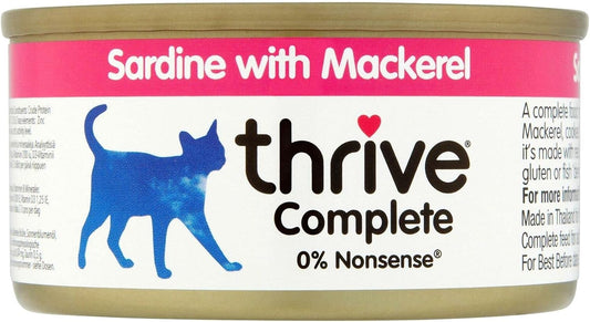 Thrive Cat Food Complete Chicken And Turkey, Pack Of 6 & Cat Food Complete Tuna With Salmon, Pack Of 6, 75 G (Pack Of 6)