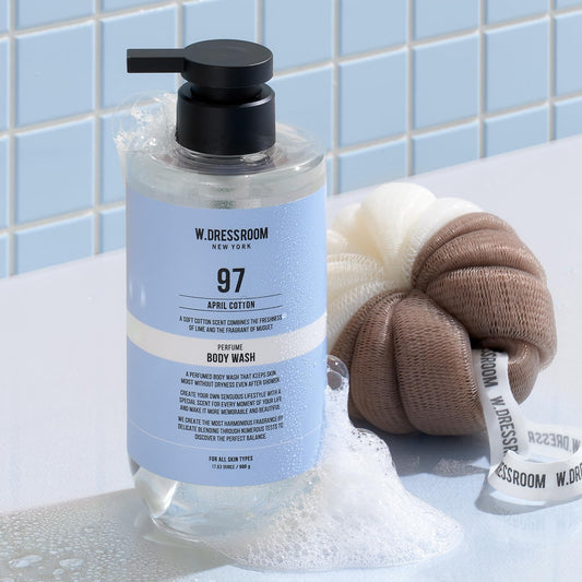 W.Dressroom No.97 April Cotton Perfumed Body Wash ā Refreshing Citrus Musk Scent With Lime And Soft Vanilla, Moisturizing Shower Gel (16.9 Fl Oz)