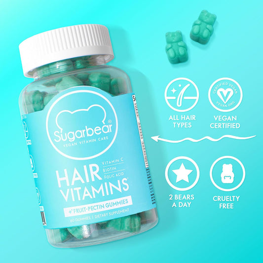 Sugarbear Vitamins (Beauty Bears) Vegan Hair Gummy With Biotin, Vitami
