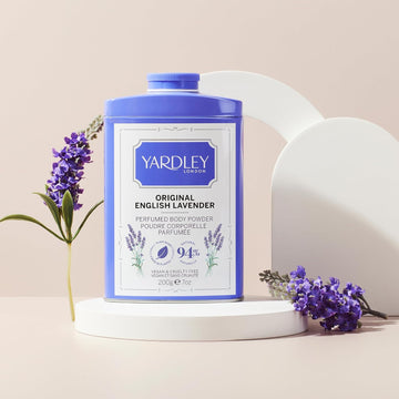 Yardley London Original English Lavender Perfumed Body Powder, Talcum Powder For Women To Help With Odor Control And Chafing, Original English Lavender Dusting Powder 200G
