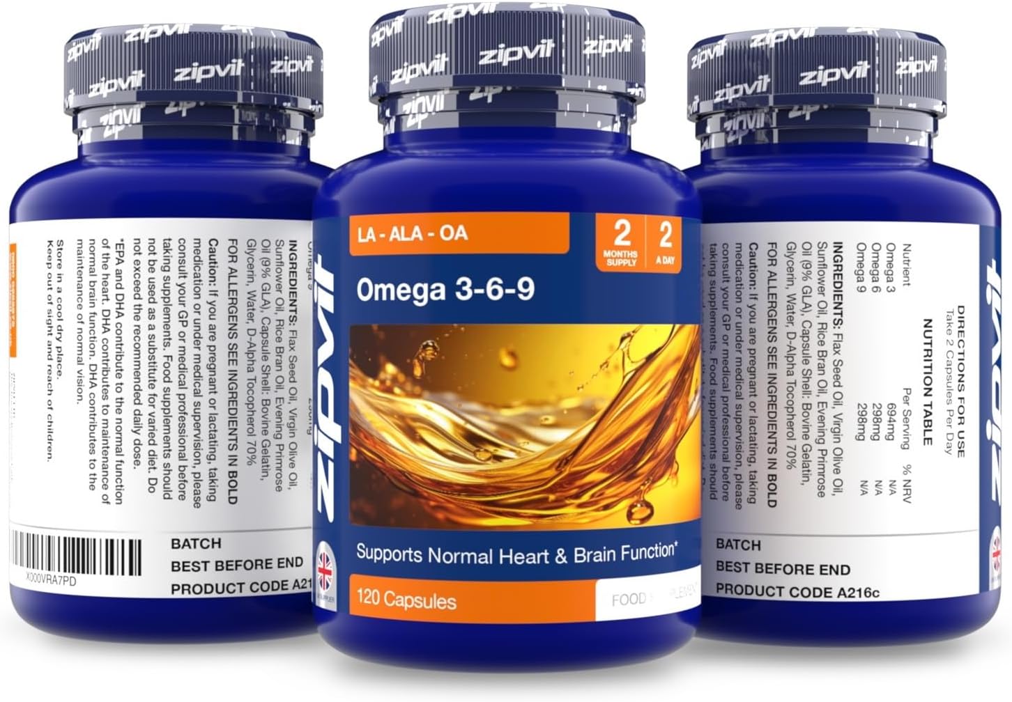 Omega 3 6 & 9 Oil 1000mg, 120 Softgels. Source of Alpha-Linolenic Acid. Supports Maintenance of Normal Blood Cholesterol : Amazon.co.uk: Health & Personal Care