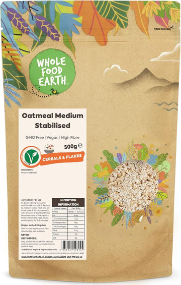 Wholefood Earth Oatmeal Medium Stabilised 1 Kg | Gmo Free | High Fibre