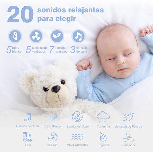 Easy@Home White Noise Sound Machine: Portable 2 In 1 Soother Night Light For Baby - 16 Soothing Lullaby Sounds - Sound Therapy For Home - Usb Rechargeable Gm-02