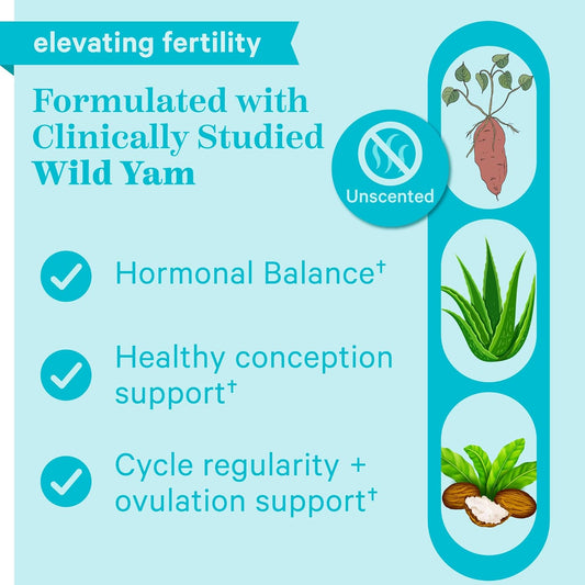 Pink Stork Progesterone Cream For Women - Wild Yam Cream To Support Hormone Balance For Fertility & Conception - Bioidentical Natural Progesterone Supplement - Unscented, 4 Oz