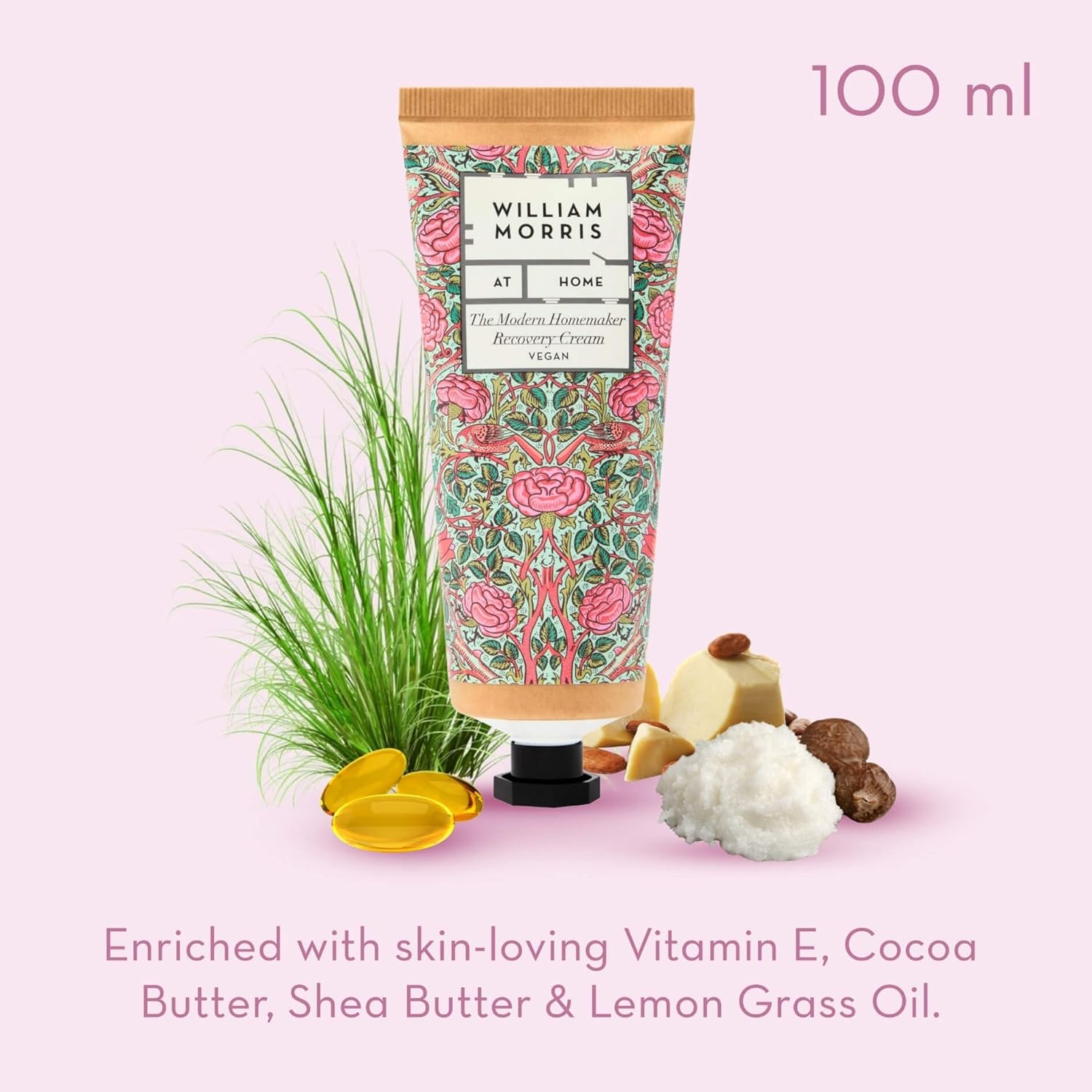 William Morris At Home Hand Recovery Cream 100ml, Scents of Wild Flowers and Citronella, Shea Butter, Beauty Gift for Her, Travel Size Hand Moisturiser, Cruelty Fand Vegan Friendly : Amazon.co.uk: Beauty