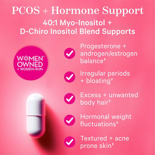 Pink Stork Myo-Inositol & D-Chiro Inositol - 30 Day Supply - Ovarian Support Vitamin - 40:1 Blend To Support Hormone Balance For Women, Conception, Metabolism - Vitamin B8 - Fertility Supplements