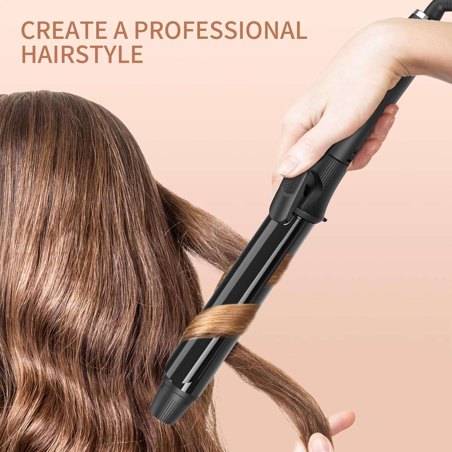 1 1/4 Inch Curling Iron With Clipped Tourmaline Ceramic Barrel Professional 1.25 Inch Hair Curler Up To 450°F Dual Voltage For Traveling 60 Mins Auto Off Suit For Different (Black, 1.25 Inch) : Beauty & Personal Care