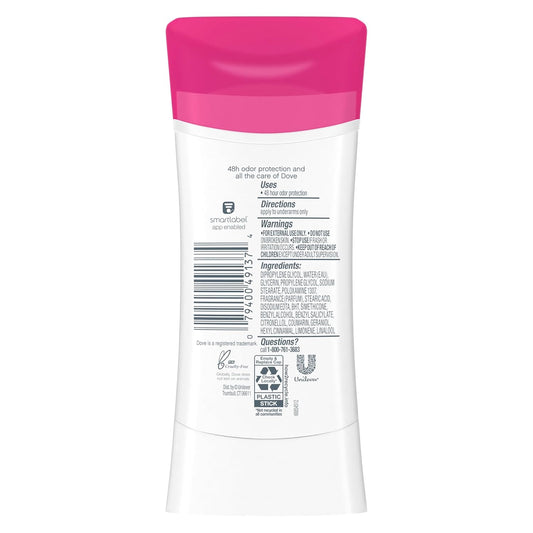 Dove Teens Deodorant Stick Strawberry Sparkle, For Gentle Underarm Care, 48-Hour Odor Protection And Aluminum Free Deodorant, 2.6 Oz