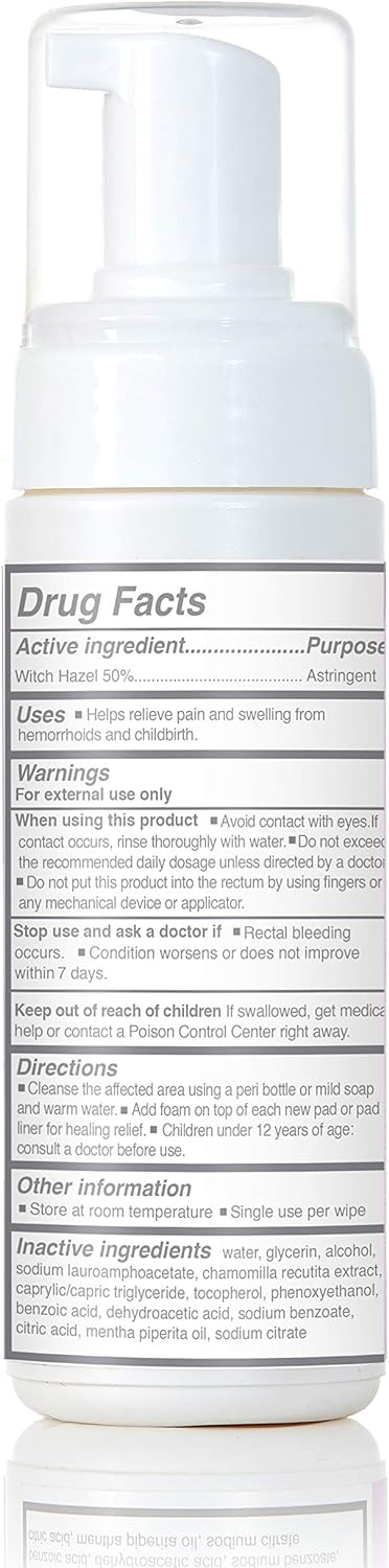Frida Mom Witch Hazel Perineal Healing Foam for Postpartum Care, Cooling Pain Relief and Hemorrhoid Treatment, 5 Fl Oz : Health & Household
