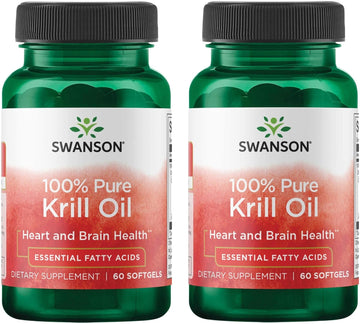 Swanson 100% Pure Krill Oil 500 Milligrams 60 Sgels (2 Pack)
