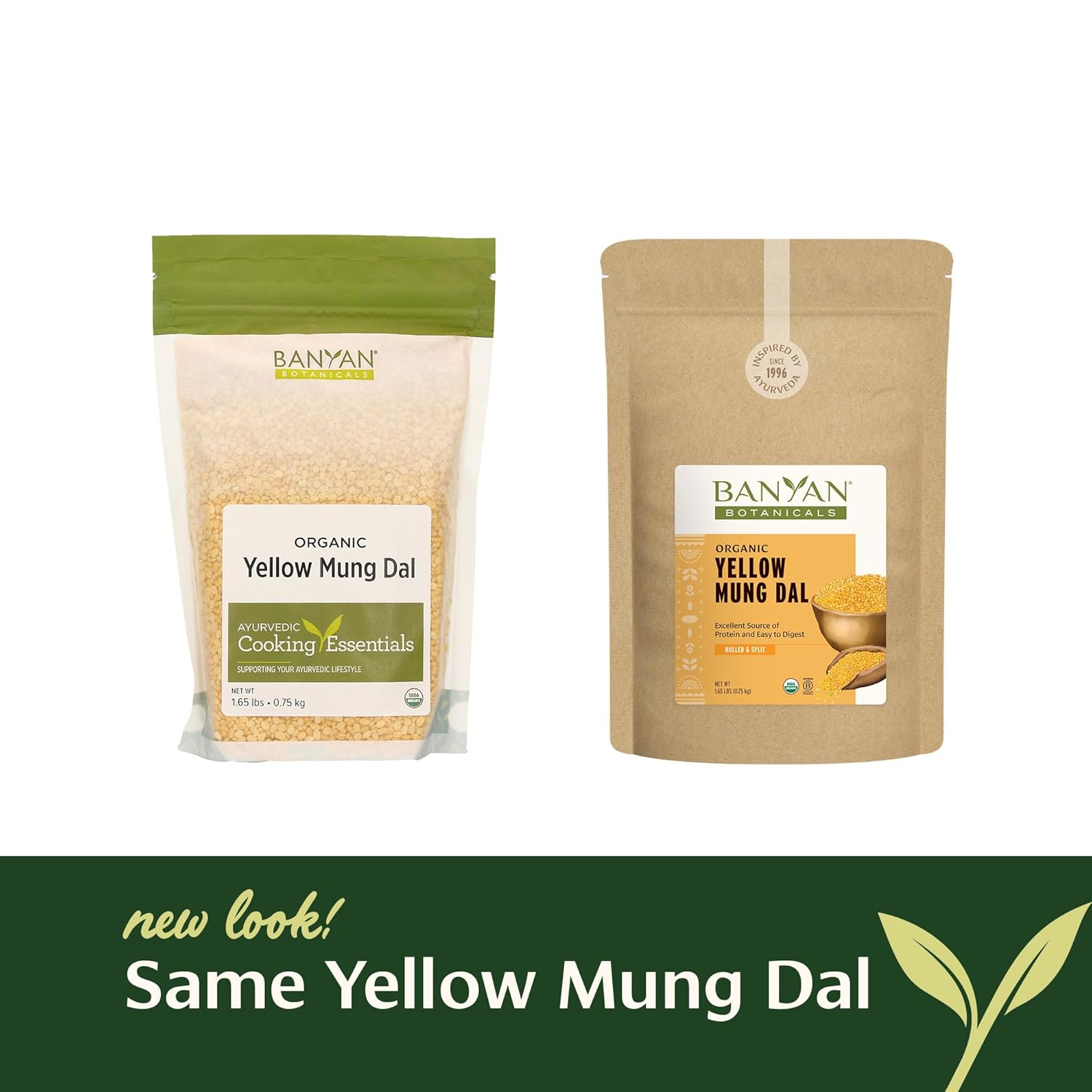 Banyan Botanicals Organic Yellow Mung Dal – Premium Split Mung Beans For Kitchari, Cleansing, And Ayurvedic Recipes – Plant-Based Protein – 1.65 Lb. – Non-Gmo, Gluten Free, Vegan : Grocery & Gourmet Food